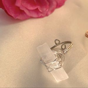 Selenite Silver ring